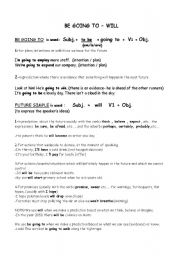 English Worksheet: be going to& will