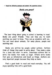 English Worksheet: Books are great !
