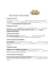 English Worksheet: Customer Service