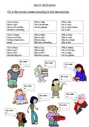 English Worksheet: describing people