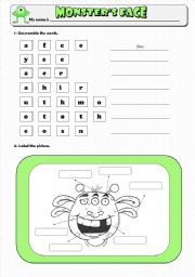English Worksheet: Monsters Face