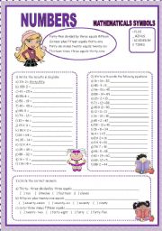 English Worksheet: NUMBERS