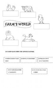 English worksheet: farms world