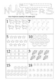 English Worksheet: numbers