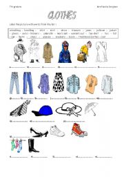 English Worksheet: clothes