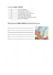 English Worksheet: MUST/MUSTNT