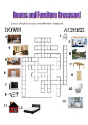 Rooms and Furniture Crossword