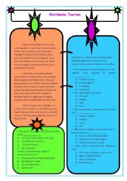 English Worksheet: Worldwide Tourism