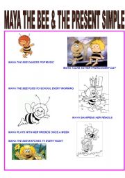 English worksheet: maya and the present simple