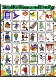 English Worksheet: THE HALLOWEEN PARTY PART 2 ( B & W INCLUDED)