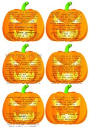 English Worksheet: Halloween Reading and WB game - Activity card- EDITABLE