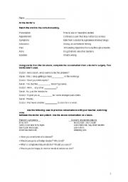 English Worksheet: At the doctors
