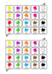 English Worksheet: colors flashcards