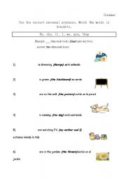 English worksheet: Subject pronouns practice