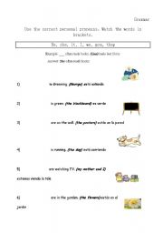 English Worksheet: Subject pronouns practice