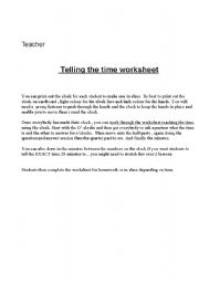 English worksheet: I CAN TELL THE TIME