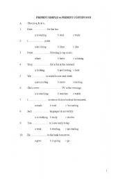 English Worksheet: simple present vs. present continuous