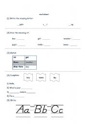 English Worksheet: worksheet