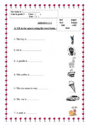 English worksheet: ADJECTIVE