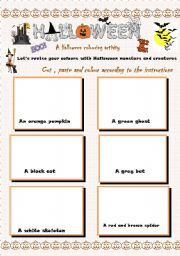 English Worksheet: halloween colouring activity