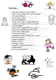 English Worksheet: Can you?