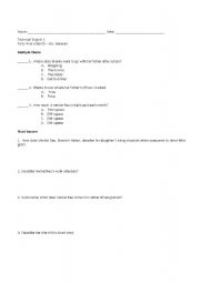 English Worksheet: Forty-Five a Month - Short Story Questions
