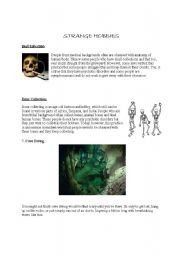 English Worksheet: strange hobbies