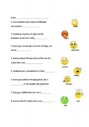English worksheet: Feelings Match Up