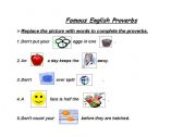 English worksheet: Proverbs