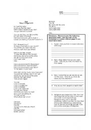English Worksheet: One by Mary J Blige & U2