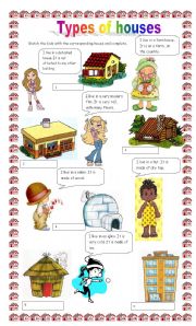 English Worksheet: Types of houses