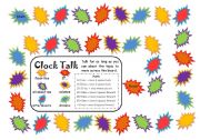 English Worksheet: Clock Talk - Board Game for Speaking Practice