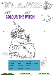English Worksheet: COLOUR THE WITCH!