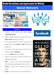 English Worksheet: SOCIAL NETWORK useful vocabulary and Expressions