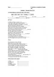 English Worksheet: Airplanes Paramore Feat. B.O.B