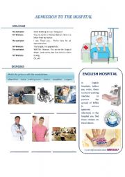 English Worksheet: Hospital: admission to hospital