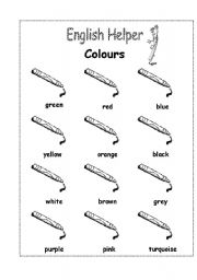 English Worksheet: Colours helper