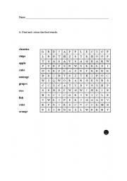 English worksheet: Food - wordsearch