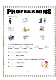 English worksheet: Professions