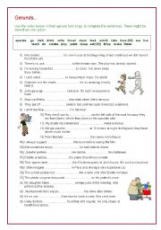 English Worksheet: Gerunds