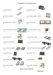 English Worksheet: classroom language