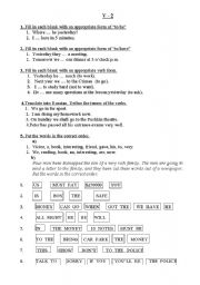 English worksheet: grammar test