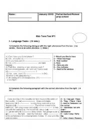mid-term test 1 7th form