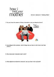 English Worksheet: How I Met Your Mother series 6, episode 4 