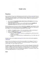 English Worksheet: modal verbs