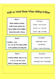 English worksheet: Shift on Stress