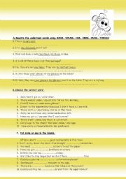 English Worksheet: countable and uncountables