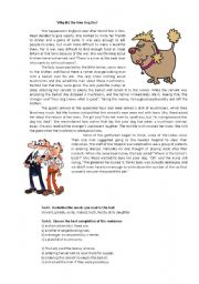 English Worksheet: why did the little dog die