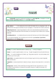 English Worksheet: Writing: A paragraph