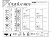 English Worksheet: Our House - 02 (+ Answer key)